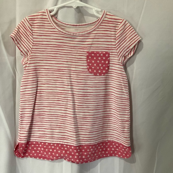 Jumping Beans Girl Pink Stripe/Polka Dot T-Shirt Size 5 - Picture 1 of 9